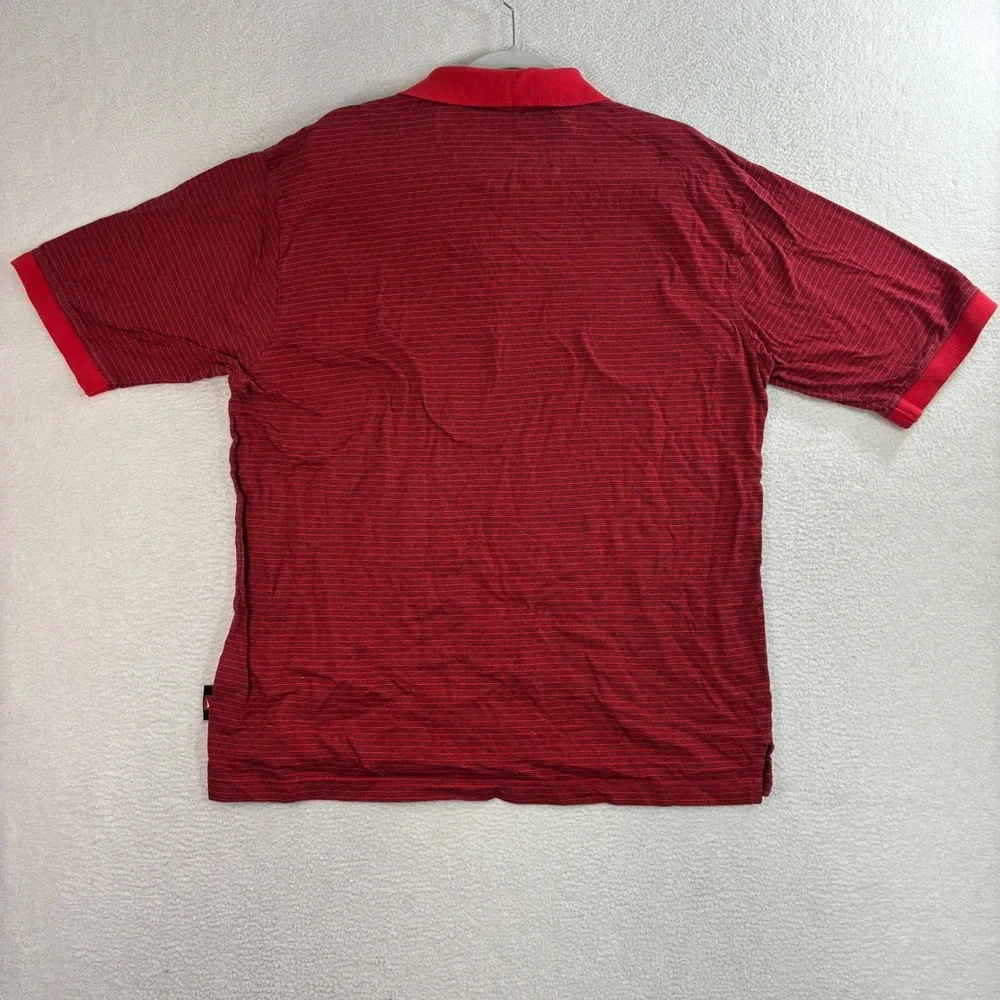 Vintage Nike Georgia Bulldogs Polo Shirt Men L Red Black Striped College Preppy